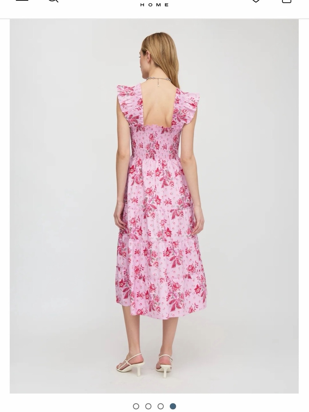Hill House - The Ellie Nap Dress - Pink Floral Block Stripe Size L - Picture 5 of 5